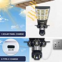 Nouvelle Lampe Solaire Extérieure 2026 avec Triple Objectif 6MP, Caméra de Sécurité 4G WiFi, Éclairage de Surveillance CCTV Alimenté par Énergie Solaire IP65