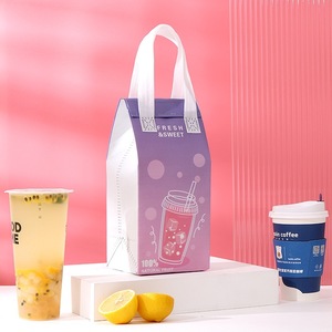 Borsa termica colorata e isolata per tè al latte e caffè borsa da pranzo cibo da asporto in alluminio <span class=keywords><strong>con</strong></span> stampa di marca - Product Image 3