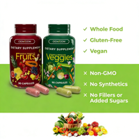 Prix de gros OEM/ODM, capsules de suppléments alimentaires naturels pour adultes, nutrition scientifique réelle, fruits et légumes entiers, fibres alimentaires, 90 capsules