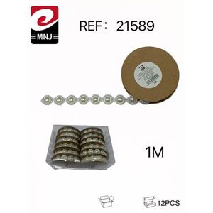 MNJ Pearl Bead Chain 1M 12Pcs For Jewelry Making Craft Supplies - Product Image 1