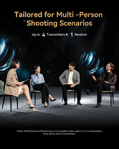 ไมโครโฟน Hollyland Lark Max 2 Professional 48KHz/32-bit แบบหนีบปกเสื้อ พร้อมอุปกรณ์เสริมสำหรับสตูดิโอบันทึกเสียง ไมโครโฟนไร้สายสำหรับมอนิเตอร์เสียง - Product Image 6