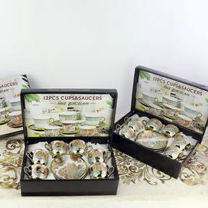 Juego de Tazas de Café y Té de Cerámica Ecológicas de Estilo Europeo, Nuevo Juego de 12 Piezas que Incluye 6 Tazas y 6 Platos, Caja de Regalo, Té de la Tarde JNSM - Product Image 6