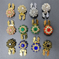 Boutons décoratifs floraux en strass WBK-1630 pour chemise, avec couvre-boutons amovibles en cristal
