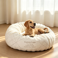 Cama para Mascotas de Diseño Personalizado en Gamuza de Lujo, Marca Privada, MOQ Bajo