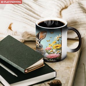 Frosted Black <b>Ceramic</b> <b>Mug</b> 11oz Heat Sensitive Daily Drinking Cup Home Office Use - Product Image 3
