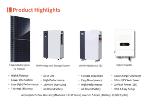 5kW 8kWh Hybrid <b>Solar</b> Energy Storage System All in One PV <b>Generator</b> with Ground Mounting Kit for Home - Product Image 4