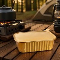 Barquettes rectangulaires en aluminium lisse, jetables, écologiques, en PP de qualité alimentaire, pour la restauration hôtelière