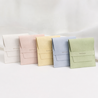 Pochette en microfibre suédée avec rabat, logo personnalisé, estampage à chaud, impression soyeuse, OEM ODM
