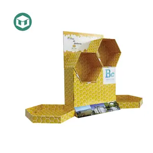 Outstanding Pos Cardboard Tins Counter Display Shenzhen Corrugated Display Box for Honey Supermarket