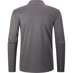 Camisa de Golf Personalizada para Hombre, Manga Larga, Cuello Alto con Cierre, Bloques de Color, Transpirable, Tejido de Poliéster - Product Image 3