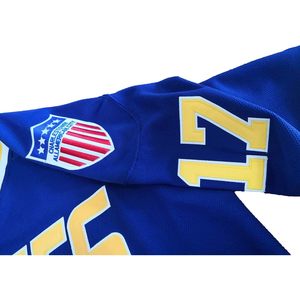 Maillot de hockey Hanson Brothers Charlestown Chiefs bleu 16 en sergé résistant à l'humidité pour homme - Product Image 4