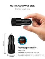Chargeur rapide USB Type C PD 3.1A 12-24V pour voiture, compatible avec Apple, Android, tous les véhicules, allume-cigare