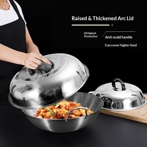 Couvercle universel pour poêle et wok, usage domestique, 30-60 cm, acier inoxydable 201/410, pour poêle à frire à fond plat - Product Image 5