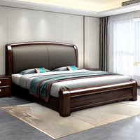 Cama Doble de Lujo Ligero, Juego de Muebles de Dormitorio con Cama Moderna Minimalista con Almacenamiento, Adecuado para Villas y Apartamentos