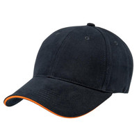 Gorra de Béisbol de Algodón Ajustable de 6 Paneles con Logotipo Bordado en Color Contrastante para Publicidad de Catering, Cuatro Estaciones