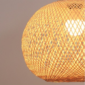 Lampes suspendues en bambou Globe pour restaurant, lustre boule - Product Image 5
