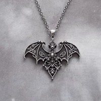 Collier Gothique Mystique en Forme de Chauve-Souris, Accessoires de Sorcière, Breloque Chauve-Souris, Ras-de-Cou pour Femme et Homme, Cadeaux d'Halloween en Gros