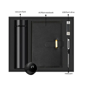 Custom Logo Business Anniversary Gift Promotional Bottle Pen Notebook Flash Drive Corporate Luxury Gift Set