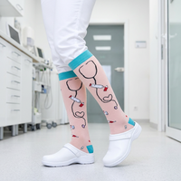 Cinq paires de chaussettes de compression pour femmes, 15-20 mmHg, graduées, en spandex/nylon, hauteur genou - Chaussettes d'été respirantes et écologiques pour le voyage