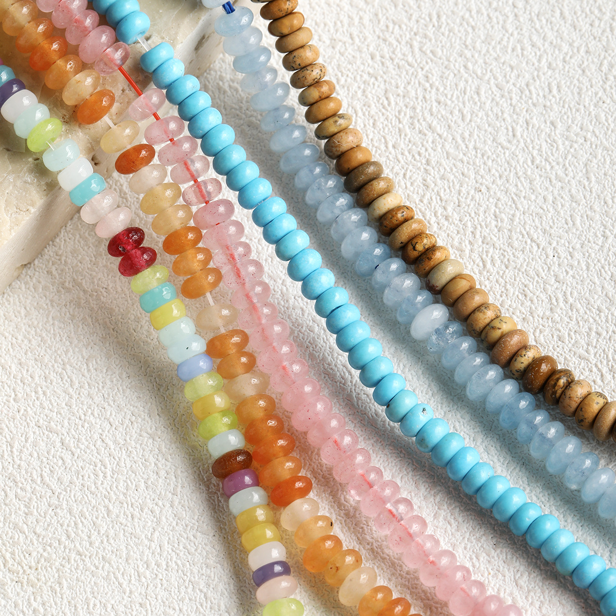 4MM Natural Stone Abacus Bead Charms DIY Jewelry Handmade Making Accessories Necklace Bracelet Personalized Custom Gift