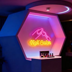 Nail Salon Neon <b>Sign</b> Hand Nail Polish Pattern LED Neon Light USB Powered Wall Hanging Advertising <b>Sign</b> For Nail Beauty Salon - Product Image 5