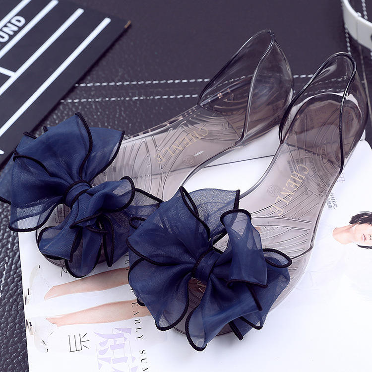 New Bow Big Flower Jelly Shoes Fashionable Light Sandals