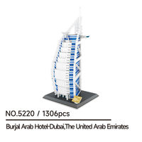 Wange 5220 Burjal Arab Hotel Dubaï, célèbres attractions architecturales mondiales, ensemble de blocs de construction, modèle de briques, jouets d'assemblage