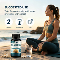 Capsules de mousse de mer, complément de mousse de mer irlandaise, Shilajit, soutien immunitaire pour hommes, complexe minéral naturel, végétalien, marque privée OEM