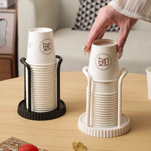 Porte-gobelets jetables ronds sur pied pour ustensiles de cuisine, noir et blanc, quantité de 300 cartons - Product Image 2