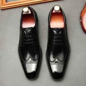 Zapatos Oxford Cuadrados Hechos a Mano de Lujo, Parte Superior de Cuero Vacuno, Transpirables, Ligeros, Antideslizantes, Antiolor, para Negocios, Oficina, Bodas - Product Image 3