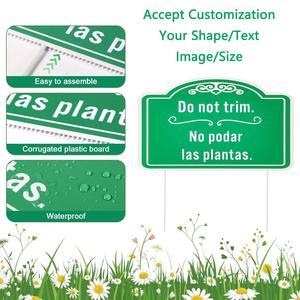 Do Not Trim Yard <strong>Signs</strong> with Stakes Corrugated Plastic Yard Sign Waterproof <strong>Keep</strong> <strong>Off</strong> <strong>Grass</strong> Sign for Garden Home Decoration - Product Image 3