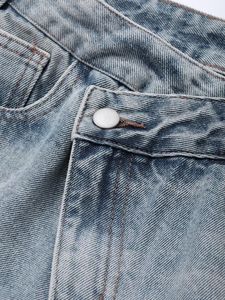 <span class=keywords><strong>Jean</strong></span> en denim pour femme, style urbain, vintage, délavé, coupe ample, couleur unie, taille haute, jambe large, imperméable et lavable - Product Image 6