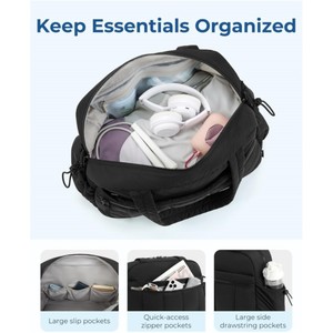 Sac de sport unisexe en coton grande capacité avec compartiment à chaussures et fermeture éclair, sac de voyage à bandoulière tendance - Product Image 3