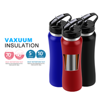 Personalizable marca impresa 500ml doble pared de acero inoxidable aislado termo deporte botella de agua