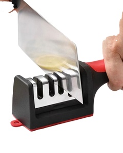 Aiguiseur de couteaux 4 segments multifonctionnel noir portatif pour la maison – Outil de cuisine essentiel en gros - Product Image 2