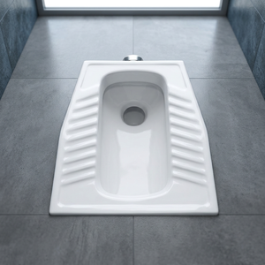 Vistaar Eastern White Squatting <b>Pan</b> Toilet <b>Ceramic</b> Sanitary Ware with Traditional African Design - Product Image 3
