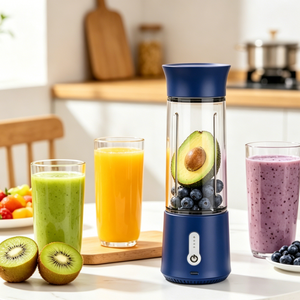 Licuadora Eléctrica Portátil USB Mejorada con 6 Cuchillas, Vaso para Jugos y Smoothies, Ideal para Campamentos y Preparación de Bebidas Frescas al Aire Libre - Product Image 2
