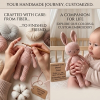 Jouet en Peluche au Crochet Fait Main Kawaii, Jouet Bébé Doux Tricoté, Animal Lapin en Crochet