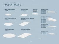 Panneaux de plafond au design moderne 4*4 pieds, baffles suspendus, absorption acoustique, baffle acoustique, câble en acier de 40 mm, personnalisable gratuitement