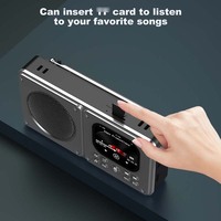 Radio FM portátil, receptor de radios, altavoz BT Vintage, tarjeta TF, reproductor de música MP3 USB, grabadora con pantalla LCD