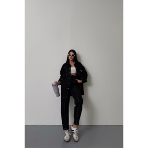 Conjunto de Camisa y Pantalones de Mezclilla Rosa para Mujer - Product Image 6