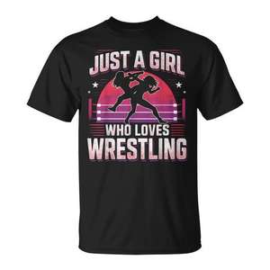 T-shirt Just A Girl Who Loves Wrestling pour femme, chemise pour fan de lutte - Product Image 1