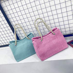 <span class=keywords><strong>2022</strong></span> le più nuove borse tote borsa tote in tela di grande capacità borsa Tote in corda di canapa Casual all'aperto con cerniera per le donne - Product Image 5
