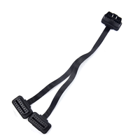 16 Pin 1 Male to Dual Female OBD2 Y Splitter Extension Noodle Cable Universal OBD Connector for Diagnostic Tool