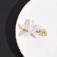 Pinces à cheveux en alliage avec perles, pinces à cheveux en acrylique, modèle étoile de mer, pour filles, coquillage, accessoires pour coiffure, couvre-chef de plage, nouvelle collection