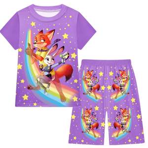 Linda Best Seller Set per Bambine Cosplay Crazy Animal City 2, Completo Due Pezzi con Maglietta a Maniche Corte e <span class=keywords><strong>Pantaloni</strong></span> Corti per Bambini - Product Image 3