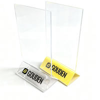 Support de table en acrylique transparent personnalisé avec logo pour menu de table, porte-cartes de table, support de menu de bar et présentoir promotionnel
