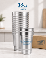 Gobelets en aluminium recyclables de 16 oz en gros (lot de 18 oz) avec impression personnalisée pour bière, soda, jus et restauration en extérieur