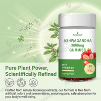 Gummies Aeglewell à l'Ashwagandha, Extrait de Racine d'Ashwagandha, Vitamine C, Poudre d'Ashwagandha, Complément pour le Sommeil et l'Équilibre du Stress