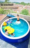 Aufblasbarer PVC-Rundpool für Erwachsene & Kinder zum Schwimmen und Spielen mit Fuß-/Elektropumpe Inklusive